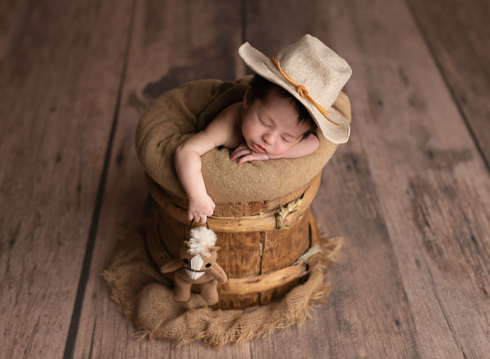 newborn boy cowboy prop