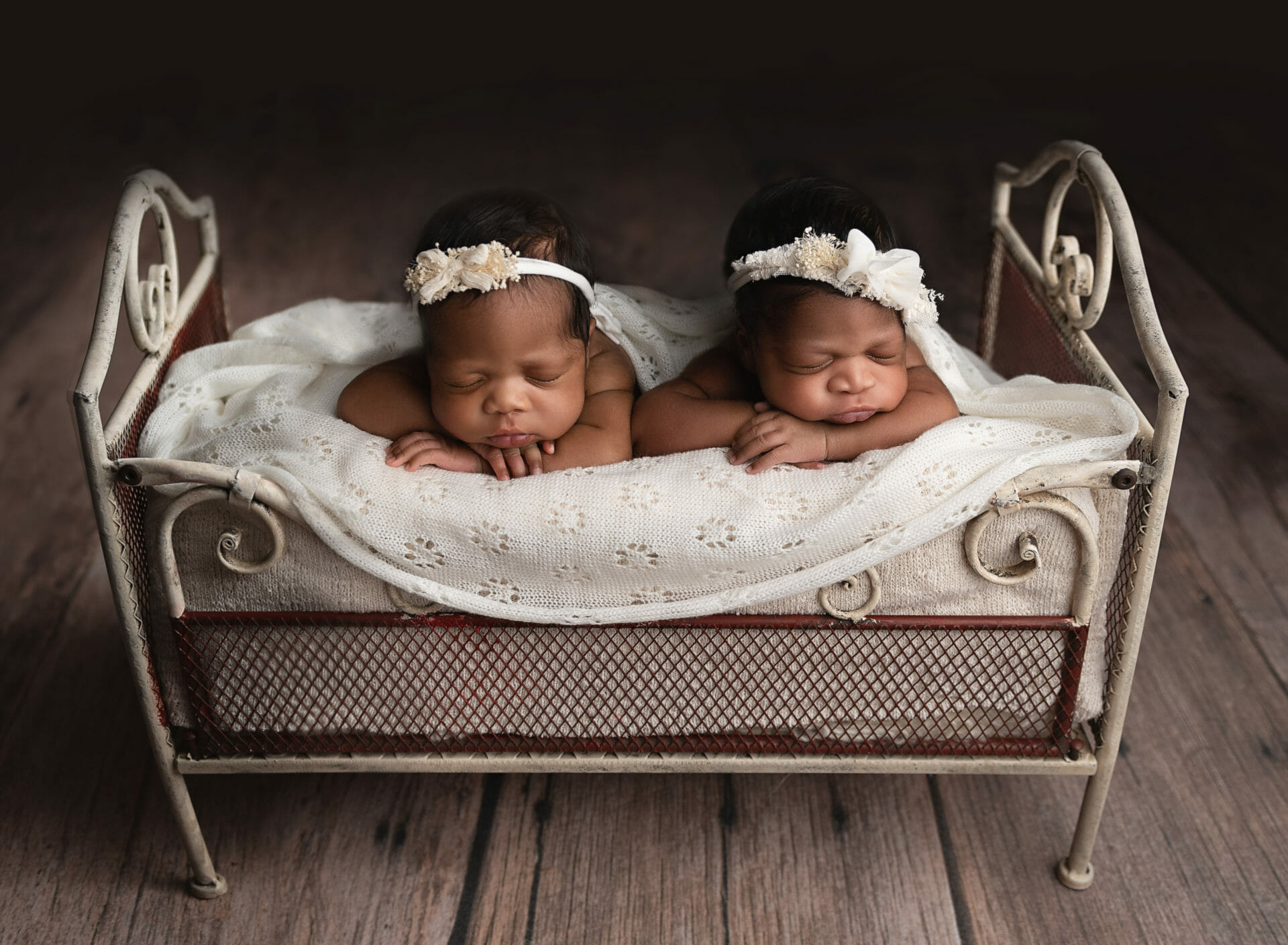 twin baby photoshoot rustic