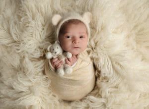 baby boy bear newborn photo