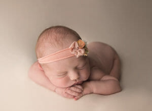 baby girl flower head band photo shoot 