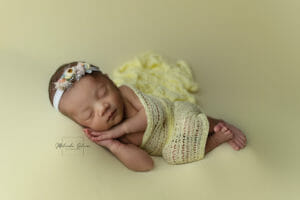 baby girl photo session yellow