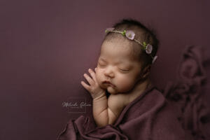 newborn baby girl purple flower headband
