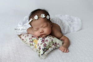 newborn photo session floral