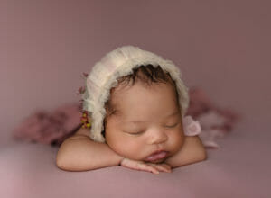 newborn girl flower bonnet