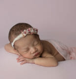 newborn girl pink flower headband