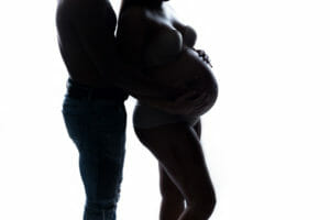 intimate couple maternity photo