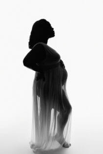 maternity white gown silhouette