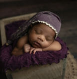 purple prop newborn girl sleepy hat