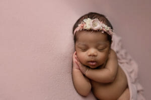 pink headband newborn photo